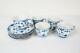 Royal Copenhagen Blue Fluted Full Lace 1035 Cup & Saucers Set Of 5 Free Usa Ship