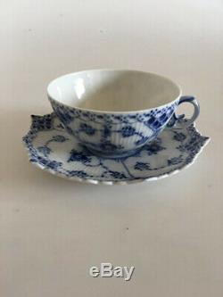 Royal Copenhagen Blue Fluted Full Lace Tea Cup and saucer #1130