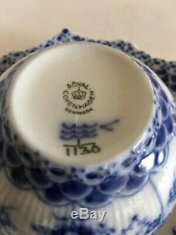Royal Copenhagen Blue Fluted Full Lace Tea Cup and saucer #1130