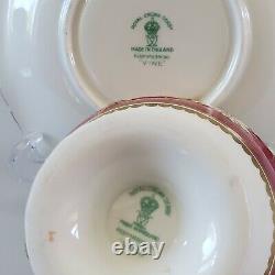 Royal Crown Derby VINE Hand Painted Tea Cup Saucer Artist Signed Flowers England