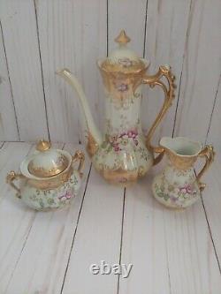 Royal Crown Hand Painted 15 pc Vintage Gilded Tea Set A COLLECTOR'S DREAM