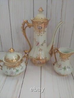 Royal Crown Hand Painted 15 pc Vintage Gilded Tea Set A COLLECTOR'S DREAM