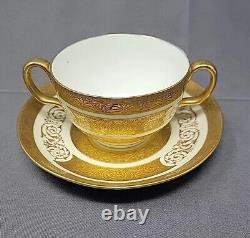 Royal Crown Sutherland Gold Encrusted Two Handled Teacup and Saucer, England #2