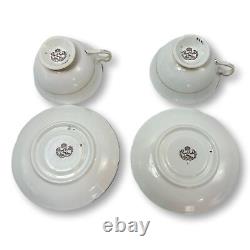Royal Graffton Teacup & Saucer Cabbage Rose pattern Lot 2 Teal and Browns MCM