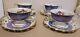 Royal Halsey Purple Luster Iridescent Teacups & Saucers Withgold Trim