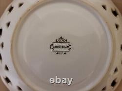 Royal Halsey Purple Luster Iridescent Teacups & Saucers withGold Trim