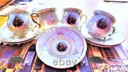 Royal Japan Featuring Courting Old Fashion Romance Tea Cup 6 Saucer 6 Set of 12