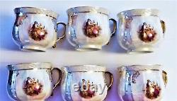 Royal Japan Featuring Courting Old Fashion Romance Tea Cup 6 Saucer 6 Set of 12