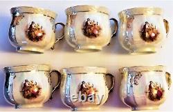 Royal Japan Featuring Courting Old Fashion Romance Tea Cup 6 Saucer 6 Set of 12