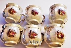 Royal Japan Featuring Courting Old Fashion Romance Tea Cup 6 Saucer 6 Set of 12