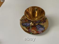 Royal Sealy Vintage China Tea Cup and Saucer Set Japan Hand painted Fruit Flower