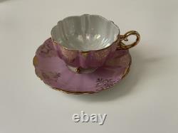 Royal Sealy Vintage China Tea Cup and Saucer Set Japan Hand painted Fruit Flower