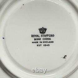 Royal Stafford Cup Saucer Teacup Grean White Flowers Gold England