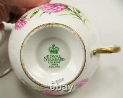 Royal Standard Carnation Heavy Gold Tea Cup And Saucer Teacup