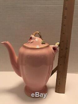 Royal Winton Pink Petunia Tea Set Teapot, Cream/sugar, 6 Cup/saucers