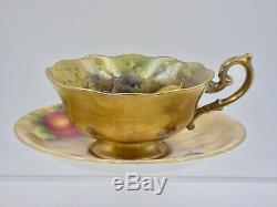 Royal Worcester Fruit Painted matched Cup & Saucer. H. Everette and E. Townsend