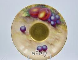 Royal Worcester Fruit Painted matched Cup & Saucer. H. Everette and E. Townsend