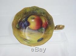 Royal Worcester Fruit Painted matched Cup & Saucer. H. Everette and E. Townsend