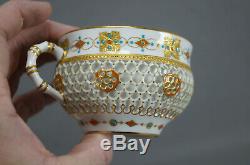 Royal Worcester Reticulated Double Walled Enameled Jeweled Tea Cup C. 1862-1875