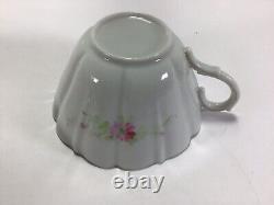 S8 Vintage Antique Circa 18 Century Hand Painted Elegant Porcelain Teacup Saucer