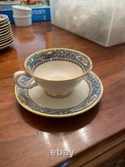 SET OF 12 Lenox Autumn Footed Tea cup and Saucer (Gold Backstamp)