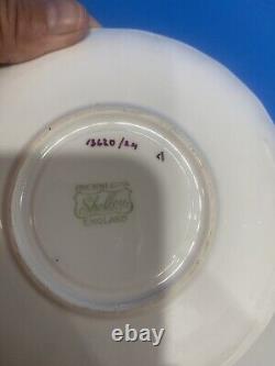 SHELLEY Art Deco LUDLOW TEA CUP AND SAUCER Gold/Black Trim RARE COLOR MCM