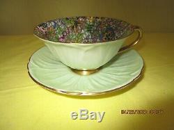 SHELLEY Blue Paisley Chintz Cup & Saucer Oleand Shape