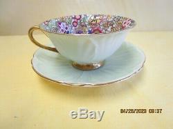 SHELLEY Blue Paisley Chintz Cup & Saucer Oleand Shape