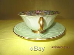 SHELLEY Blue Paisley Chintz Cup & Saucer Oleand Shape