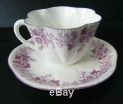 SHELLEY Dainty Mauve Purple Daisy Rose Fine Bone China Tea Cup & Saucer RARE