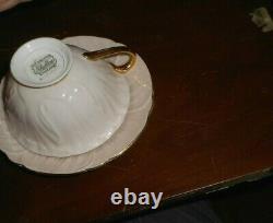 SHELLEY England OLEANDER SHAPE Countryside Chintz Pink Tea Cup & Saucer