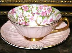 SHELLEY Footed OLEANDER PINK MAYTIME CHINTZ CUP & SAUCER