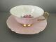 Shelley Peaches Tea Cup And Saucer Set Oleander Shape Fruit Dusty Pink