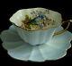 Shelley Wild Flowers Blue Stratford Tea Cup&saucer Set Gold Trim Bone China