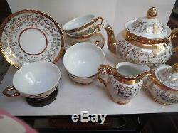 Schirnding Bavaria Tea Set Teapot/creamer/covered Sugar/5 Cups/6 Saucers