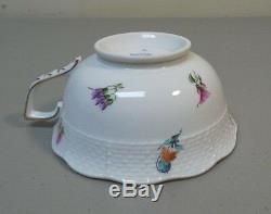 Set/8 Herend Hungary Porcelain Multi-flowers Tea Cups & Saucers
