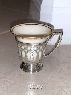 Set 9 Vintage FP Sterling Silver Demitasse Cup Saucer Tea Espresso Lenox Liner