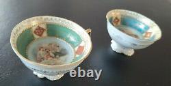 Set Of 2 Antique Royal Vienna Bone China Tea Cups Signed F. Boucher (1703-1770)
