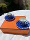 Set Of 2 Hermes Bleus D'ailleurs Demitasse Porcelain Coffee Tea Cup Saucer Blue