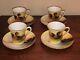 Set Of 4 Antique Demitasse Cups And Saucers Nippon Noritake Hand Painted Japan