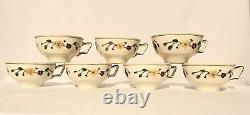 Set Of 7 Antique WEDGWOOD & Co. QUEEN'S Ivory Marion Tea Cups England Hand Paint