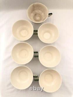 Set Of 7 Antique WEDGWOOD & Co. QUEEN'S Ivory Marion Tea Cups England Hand Paint