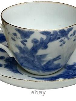 Set Of 8 Antique Asian Fine Thin Porcelain 18th C China Tea Cups With Saucers