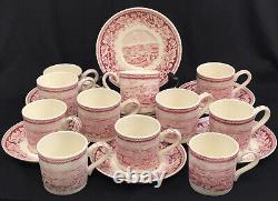 Set of 11 Homer Lauchlin Currier & Ives Demitasse Cups & Saucers, San Francisco