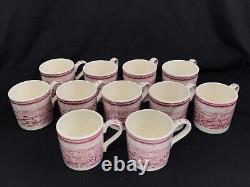 Set of 11 Homer Lauchlin Currier & Ives Demitasse Cups & Saucers, San Francisco