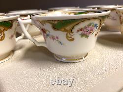 Set of 12 Vintage Old Ivory Syracuse Floral English China Tea Cups