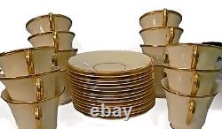 Set of 14 Lenox China Tea Coffee Cups saucers Eternal Collection Gold Trim