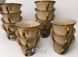 Set of 14 Lenox China Tea Coffee Cups saucers Eternal Collection Gold Trim