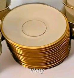 Set of 14 Lenox China Tea Coffee Cups saucers Eternal Collection Gold Trim