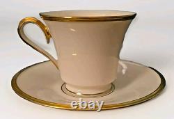 Set of 14 Lenox China Tea Coffee Cups saucers Eternal Collection Gold Trim